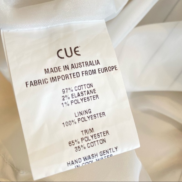 CUE Size 4 White striped Faux Wrap Cotton Summer Dress with Belt Light Stretch - Picture 9 of 10